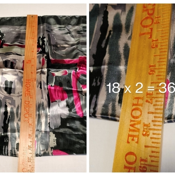 JiaYing Square Abstract Retro Multifunctional Scarf Pink black gray - Picture 7 of 8